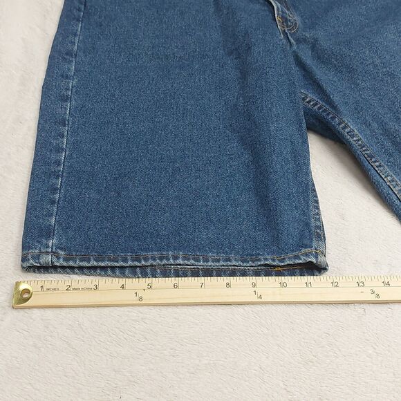 Vintage 90's Levi's 550 Relaxed Fit Baggy Medium Wash Denim Jean Shorts Size 38 - Picture 5 of 7